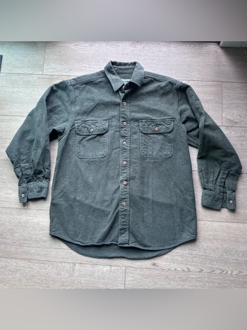 Field & Stream Button Down Shirt Men’s Medium Green Flannel‎ Workwear Outdoor